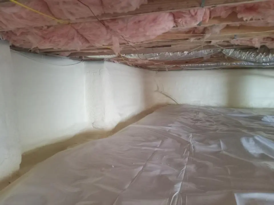 Crawl space encapsulation with closed-cell spray foam for Attic Insulation in Point Pleasant